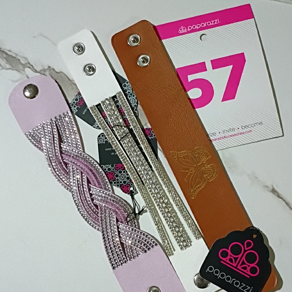 Paparazzi Pink, White, and Brown Hair Accessory Set
